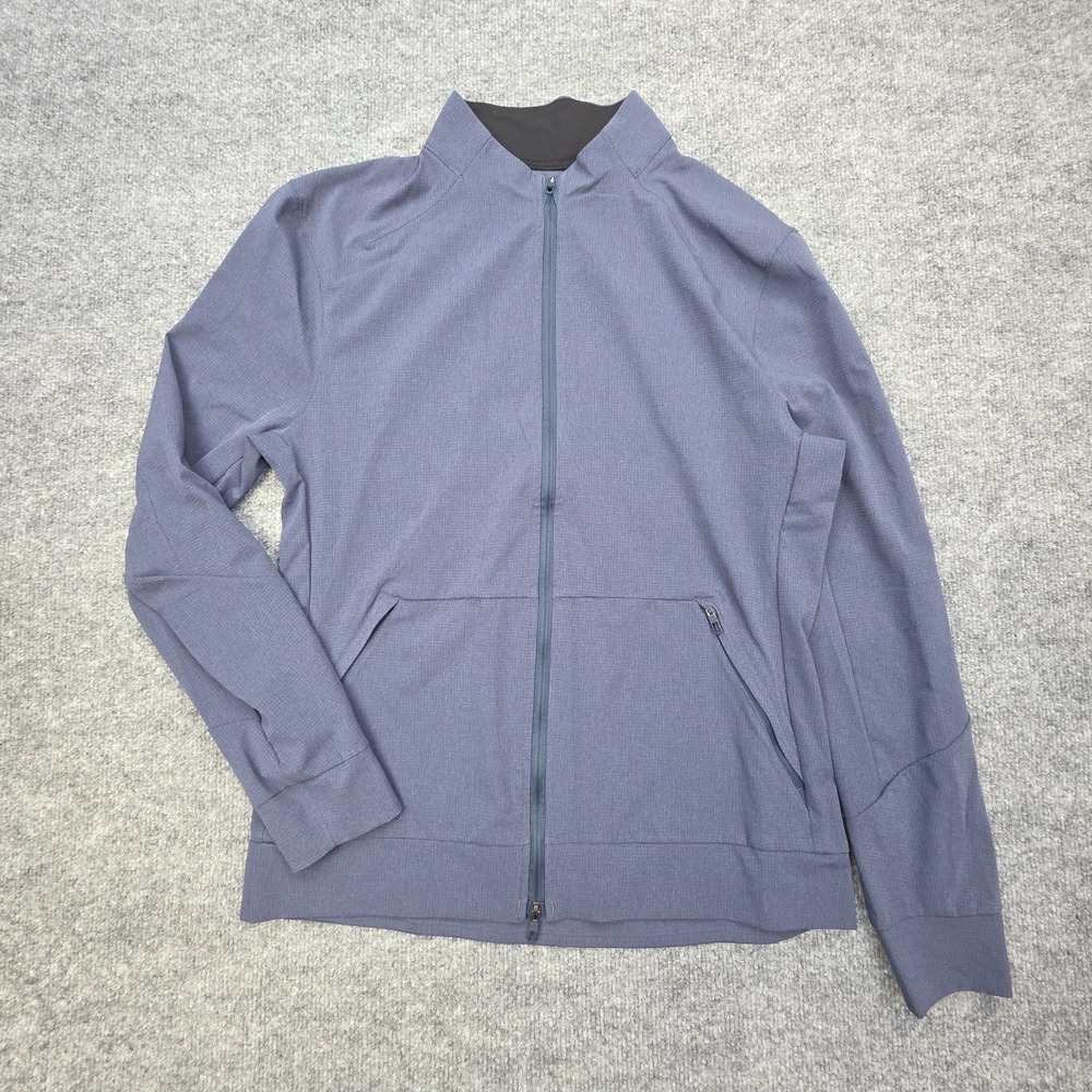 Lululemon Airing Easy Jacket Men's Medium Blue Full Zip Mock Neck Ripstop